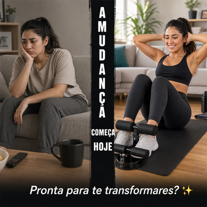 Barra de Abdominais com Ventosas - Treine em Casa 💪