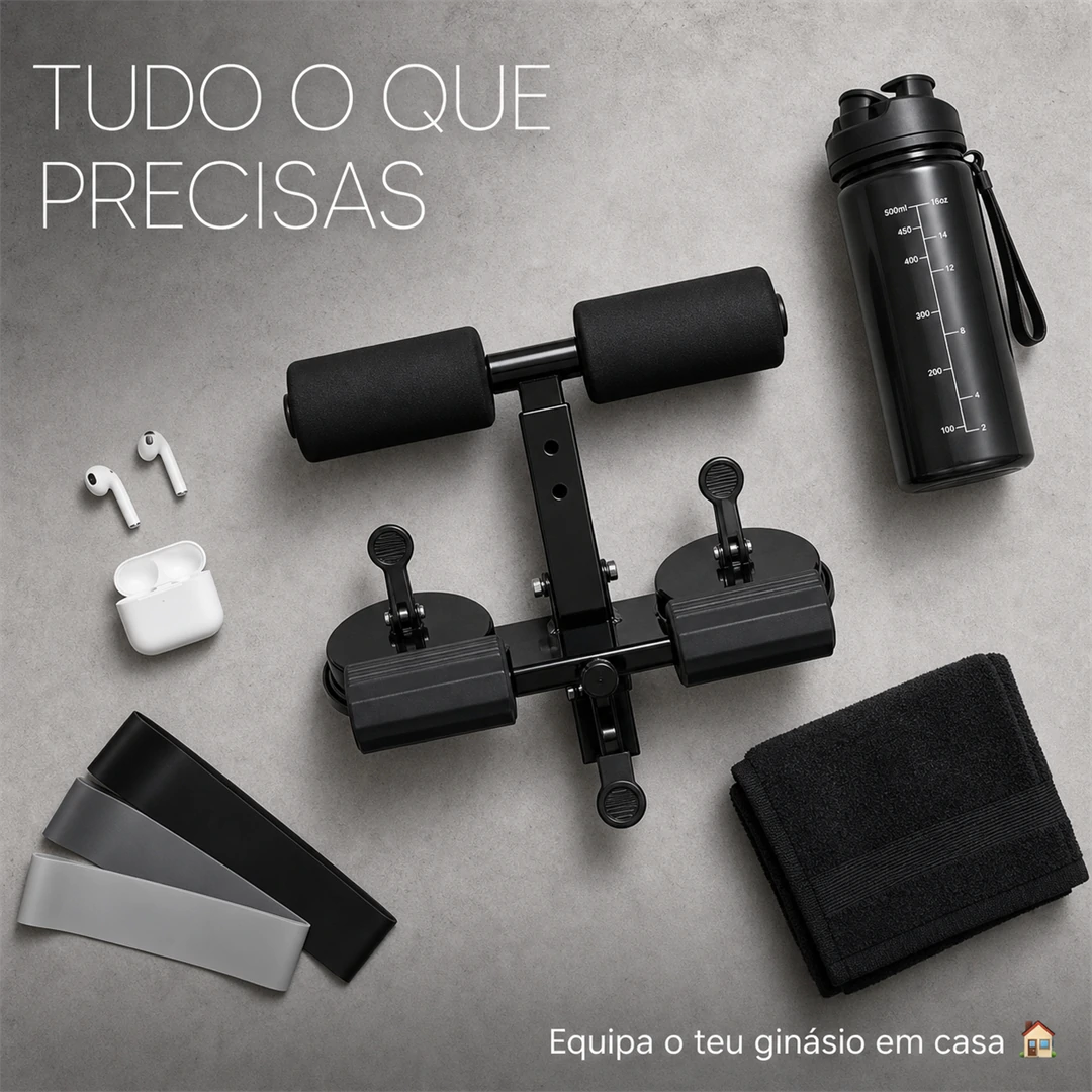 Barra de Abdominais com Ventosas - Treine em Casa 💪