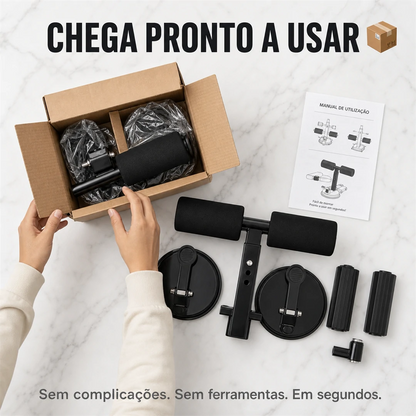 Barra de Abdominais com Ventosas - Treine em Casa 💪