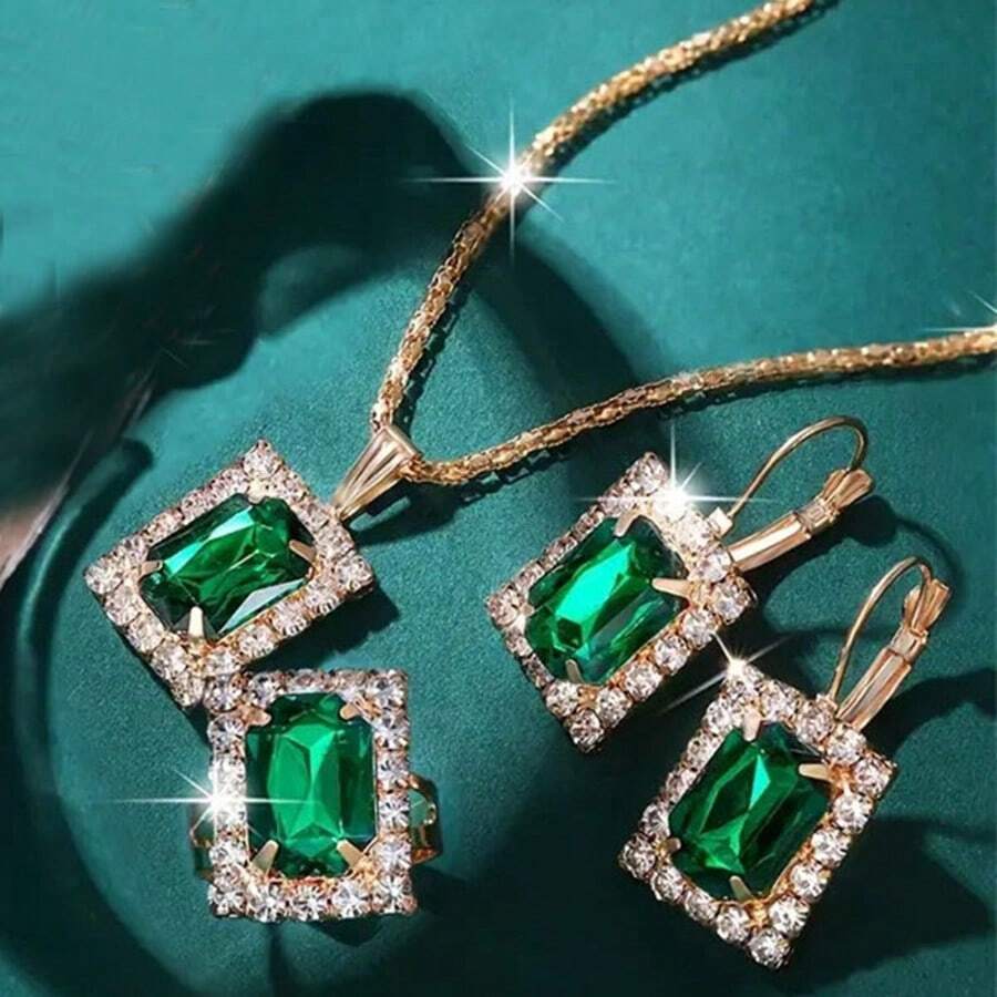 RoyalEmerald™ - Conjunto de Joias Elegante para Mulheres