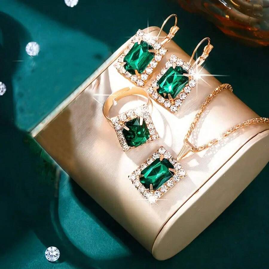 RoyalEmerald™ - Conjunto de Joias Elegante para Mulheres