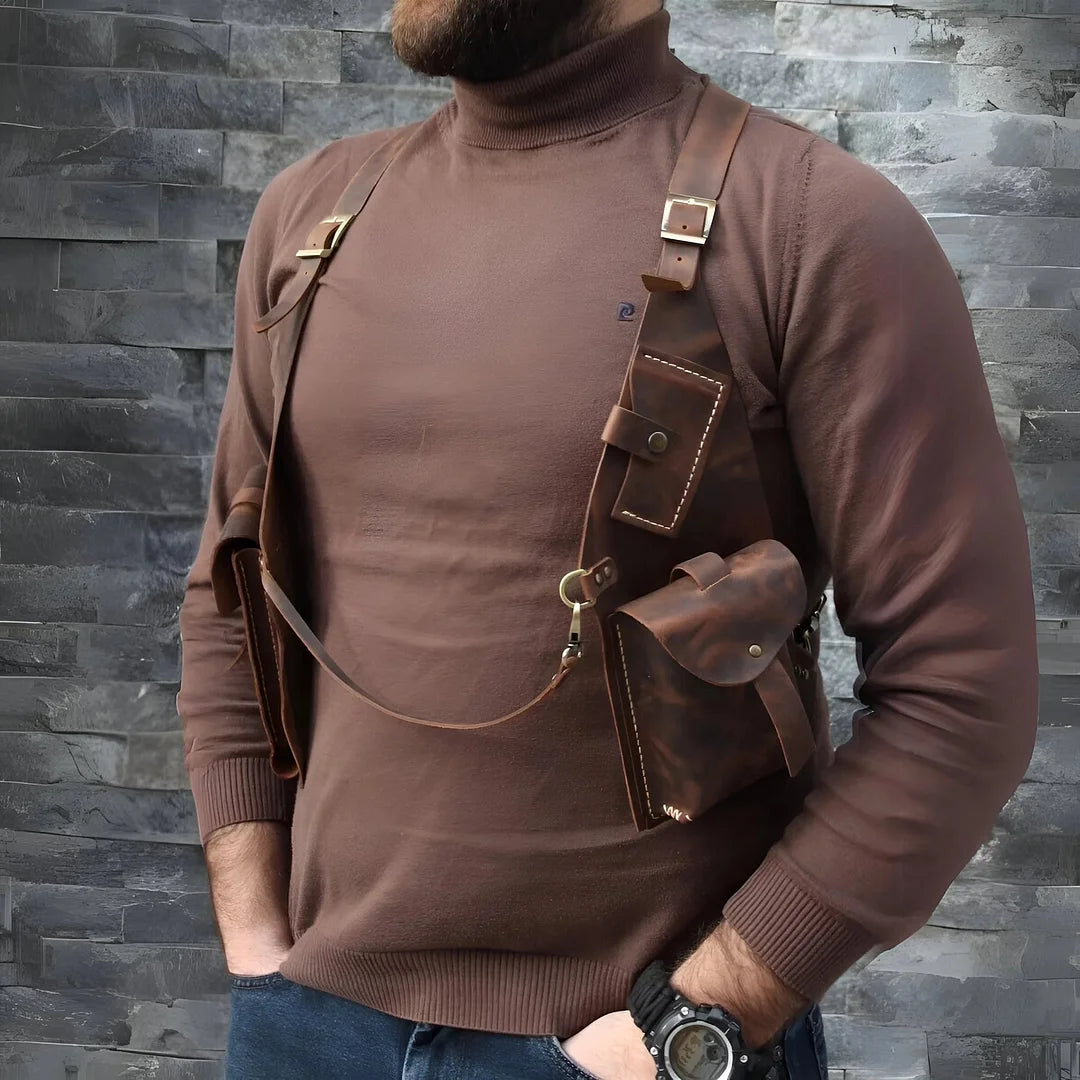 SecureCarry™ – Arnês de Couro Anti-Roubo
