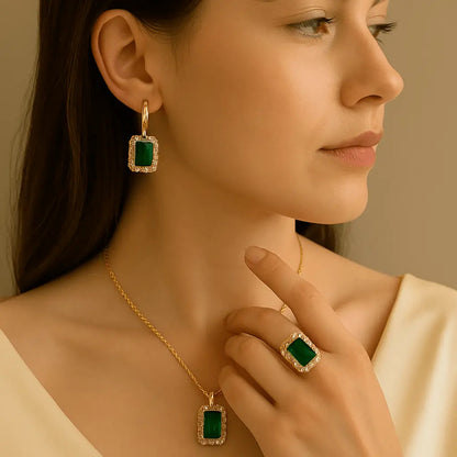 RoyalEmerald™ - Conjunto de Joias Elegante para Mulheres